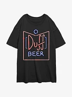 The Simpsons Duff Beer Sign Womens Oversized T-Shirt