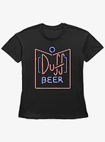The Simpsons Duff Beer Sign Womens Straight Fit T-Shirt
