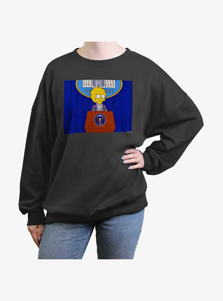 The Simpsons Future President Lisa Womens Oversized Sweatshirt