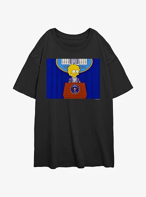 The Simpsons Future President Lisa Womens Oversized T-Shirt