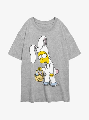 The Simpsons Bunny Bart Womens Oversized T-Shirt