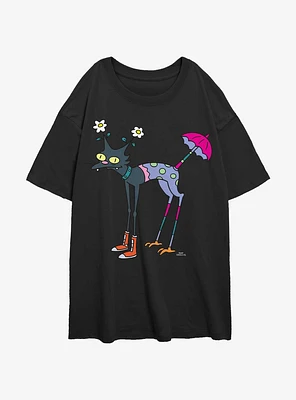 The Simpsons Mutant Snowball Womens Oversized T-Shirt