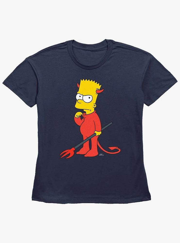 The Simpsons Devil Bart Womens Straight Fit T-Shirt