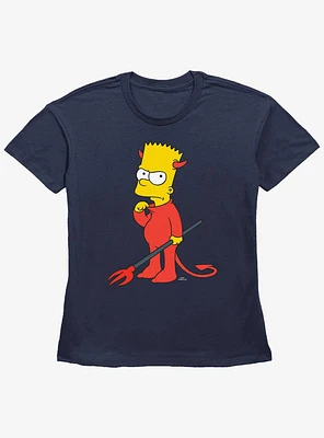 The Simpsons Devil Bart Womens Straight Fit T-Shirt