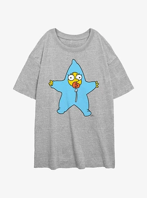 The Simpsons Maggie Star Snow Suit Womens Oversized T-Shirt