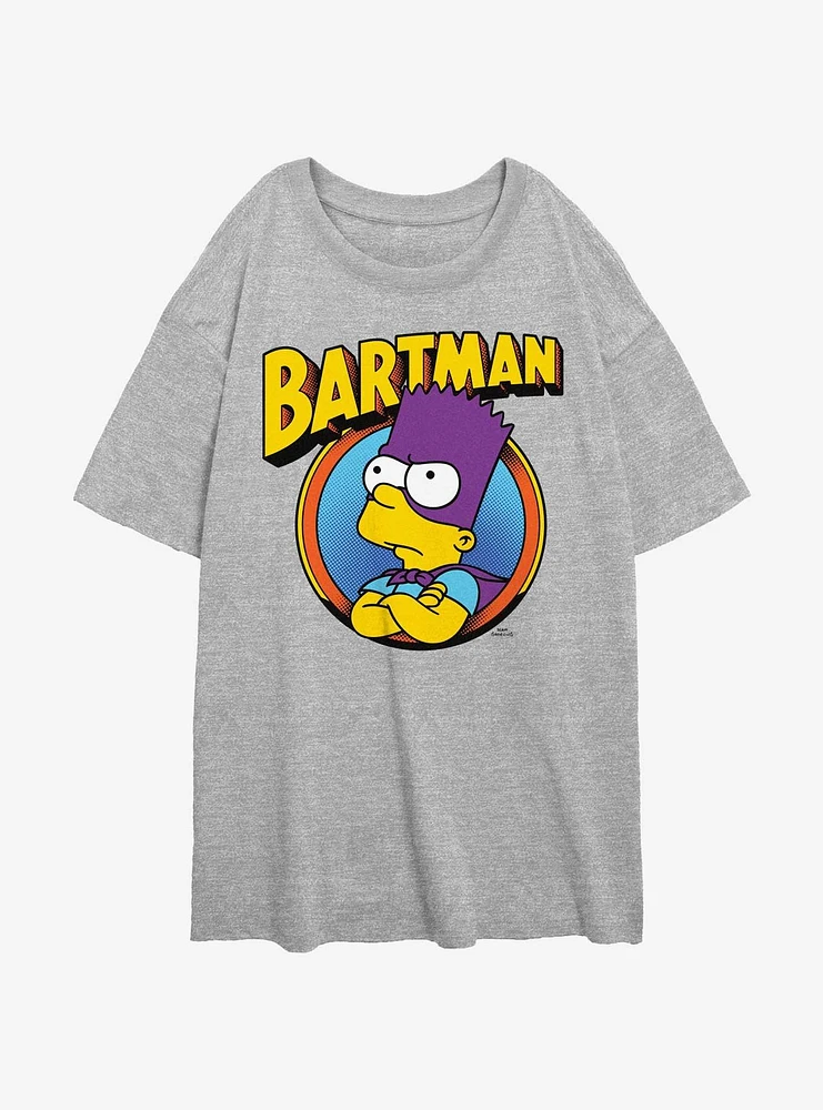 The Simpsons Bartman Circle Womens Oversized T-Shirt