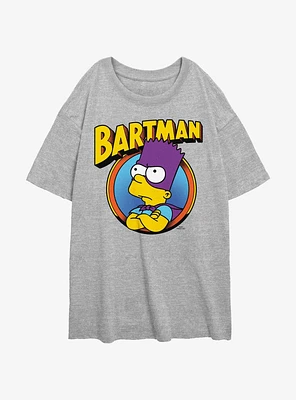 The Simpsons Bartman Circle Womens Oversized T-Shirt