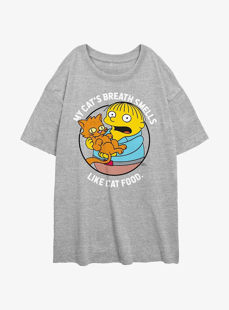 The Simpsons Ralph Cat Breath Womens Oversized T-Shirt