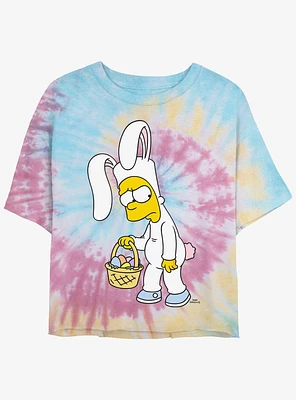 The Simpsons Bunny Bart Tie-Dye Womens Crop T-Shirt