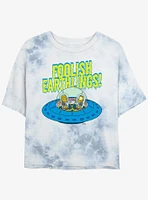 The Simpsons Foolish Earthlings Tie-Dye Womens Crop T-Shirt