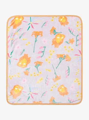 Studio Ghibli Howl's Moving Castle Calcifer Floral Allover Print Baby Blanket - BoxLunch Exclusive