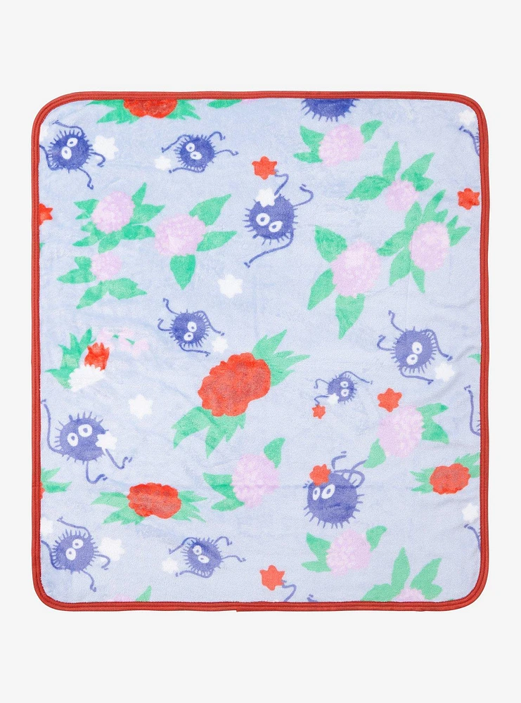 Studio Ghibli Spirited Away Soot Sprites Floral Allover Print Baby Blanket - BoxLunch Exclusive