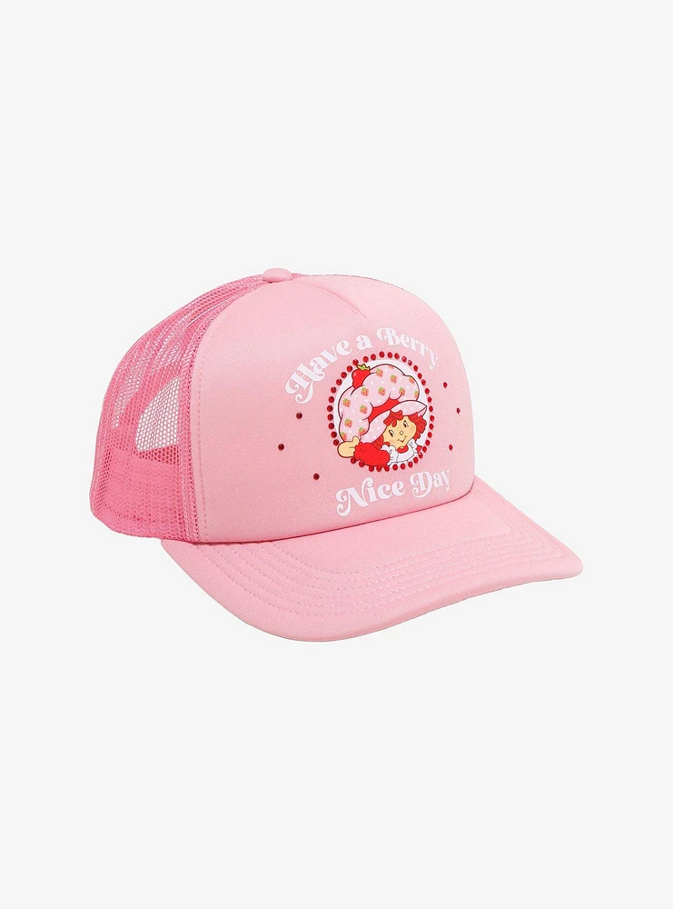 Strawberry Shortcake Berry Nice Day Rhinestone Trucker Hat