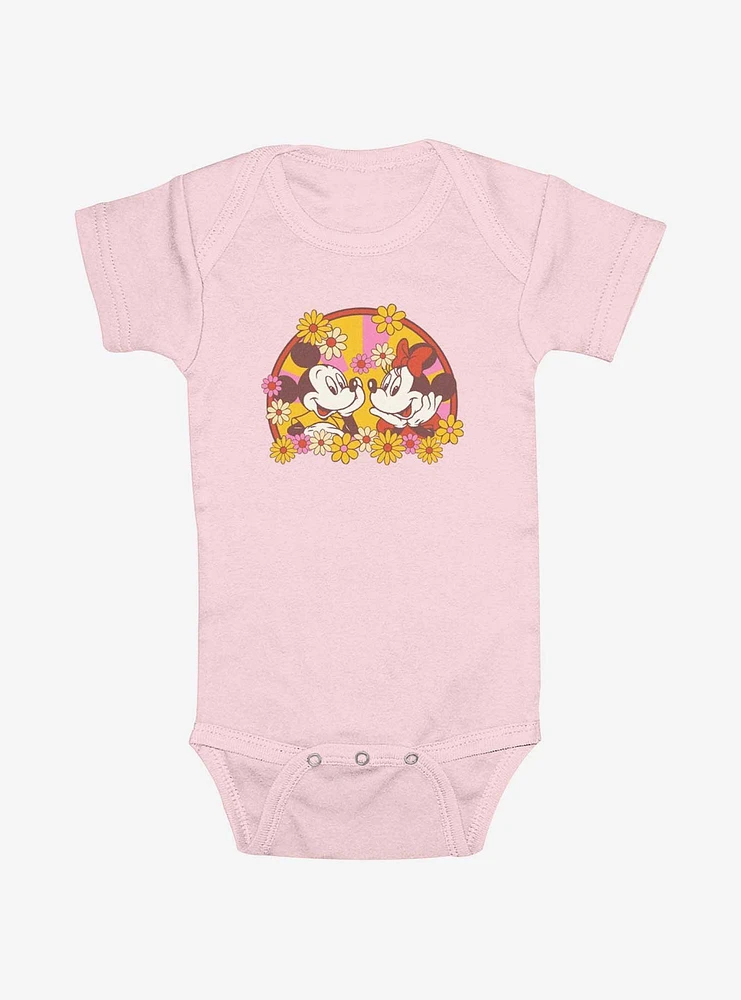 Disney Mickey Mouse Minnie Love Bloom Infant Bodysuit