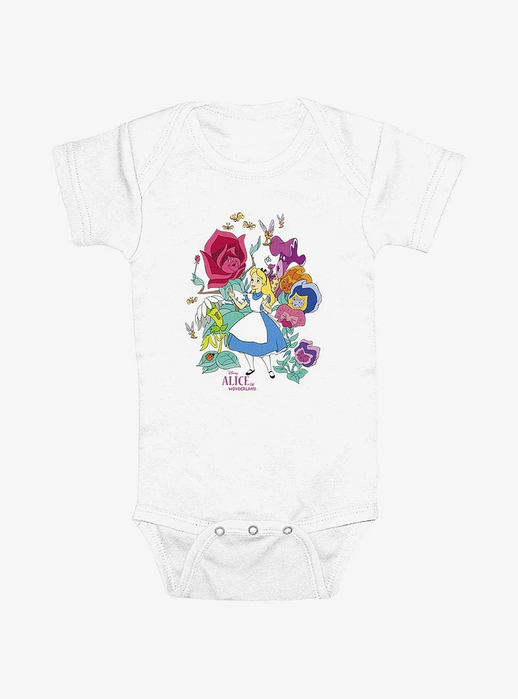 Disney Alice Wonderland Classic Floral Forest Infant Bodysuit