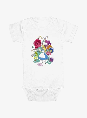 Disney Alice Wonderland Classic Floral Forest Infant Bodysuit