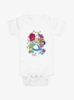 Disney Alice Wonderland Classic Floral Forest Infant Bodysuit