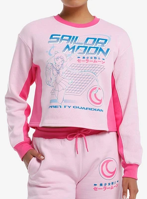 Pretty Guardian Sailor Moon Color-Block Girls Crop Sweatshirt