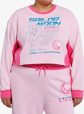 Pretty Guardian Sailor Moon Color-Block Girls Crop Sweatshirt Plus