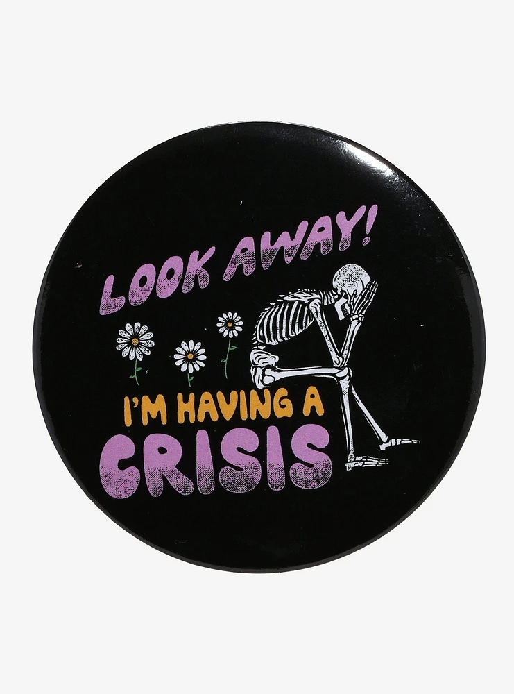 Skeleton Having A Crisis 3 Inch Button