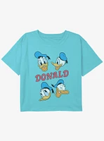 Disney Donald Duck Four Donalds Youth Girls Boxy Crop T-Shirt