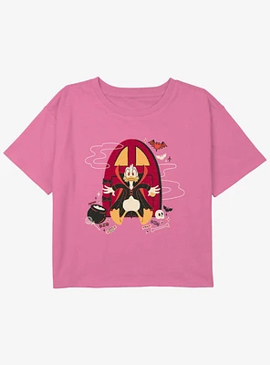 Disney Donald Duck Vampire Youth Girls Boxy Crop T-Shirt