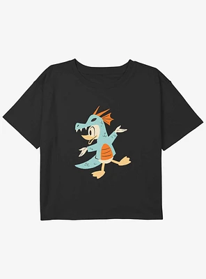 Disney Donald Duck Dragon Youth Girls Boxy Crop T-Shirt