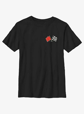 Disney Pixar Cars Pocket Race Flags Youth T-Shirt