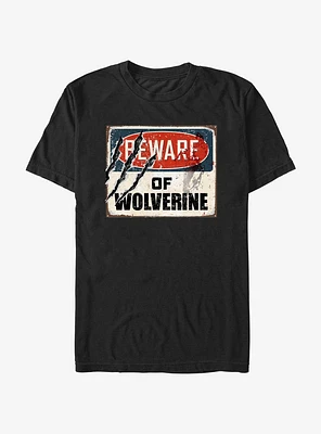 Marvel X-Men Beware Of Wolverine Sign T-Shirt