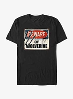 Marvel X-Men Beware Of Wolverine Sign T-Shirt