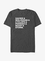 Marvel X-Men Character Name Stack T-Shirt