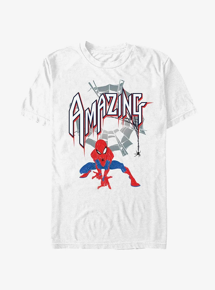 Marvel Spider-Man Amazing Drawing Style T-Shirt