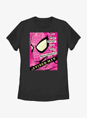 Marvel Spider-Man Power And Responsibility Quote Womens T-Shirt