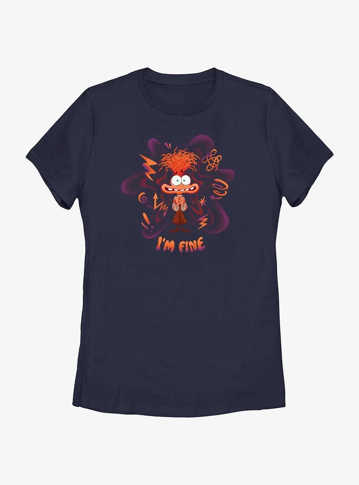 Disney Pixar Inside Out 2 Anxiety I Am Fine Womens T-Shirt