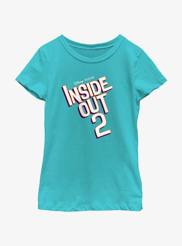 Disney Pixar Inside Out 2 Logo Youth Girls T-Shirt