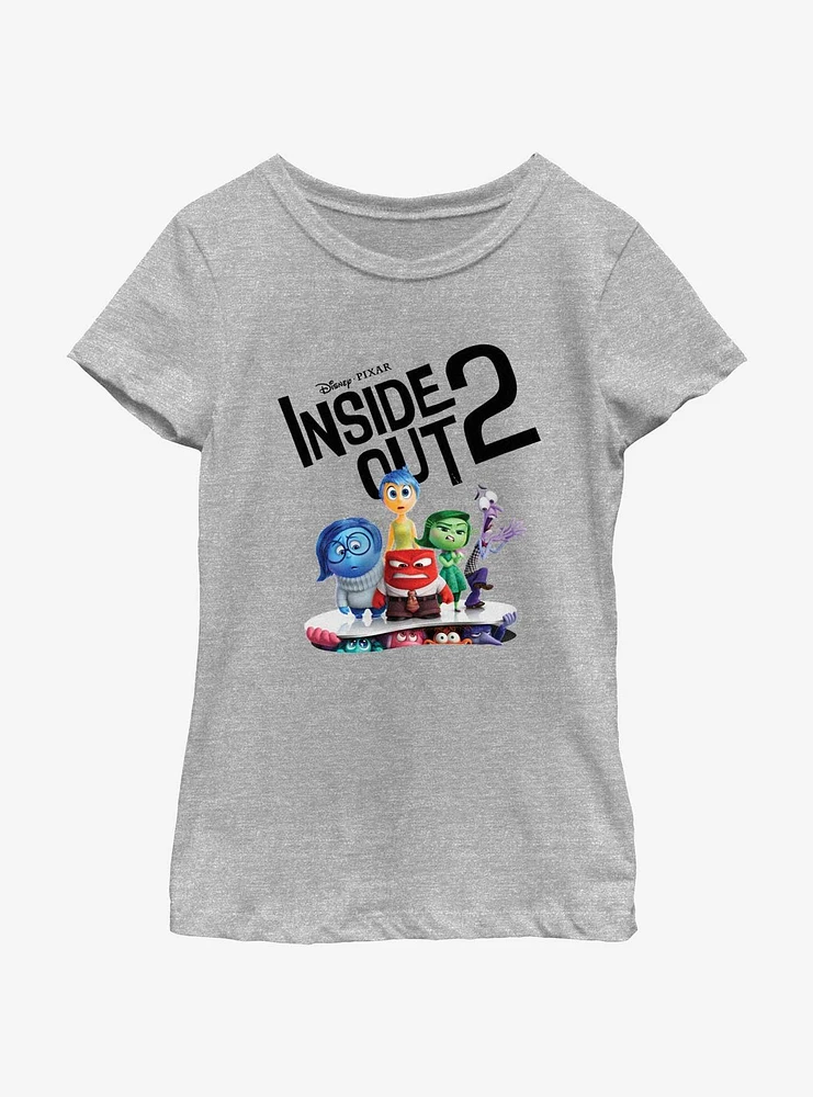Disney Pixar Inside Out 2 All The Emotions Youth Girls T-Shirt