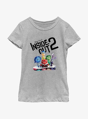 Disney Pixar Inside Out 2 All The Emotions Youth Girls T-Shirt