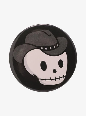 Skeleton Cowboy 3 Inch Button