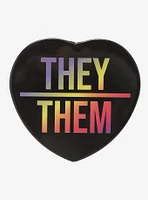 They/Them Pronoun Heart 3 Inch Button