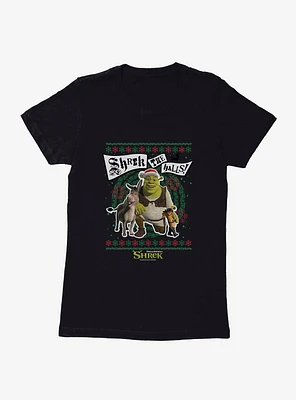 Shrek The Halls! Group Ugly Christmas Sweater Womens T-Shirt