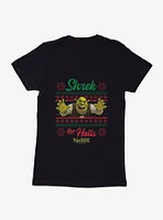 Shrek The Halls Ugly Christmas Sweater Womens T-Shirt