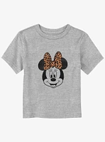 Disney Mickey Mouse Modern Minnie Face Leopard Toddler T-Shirt