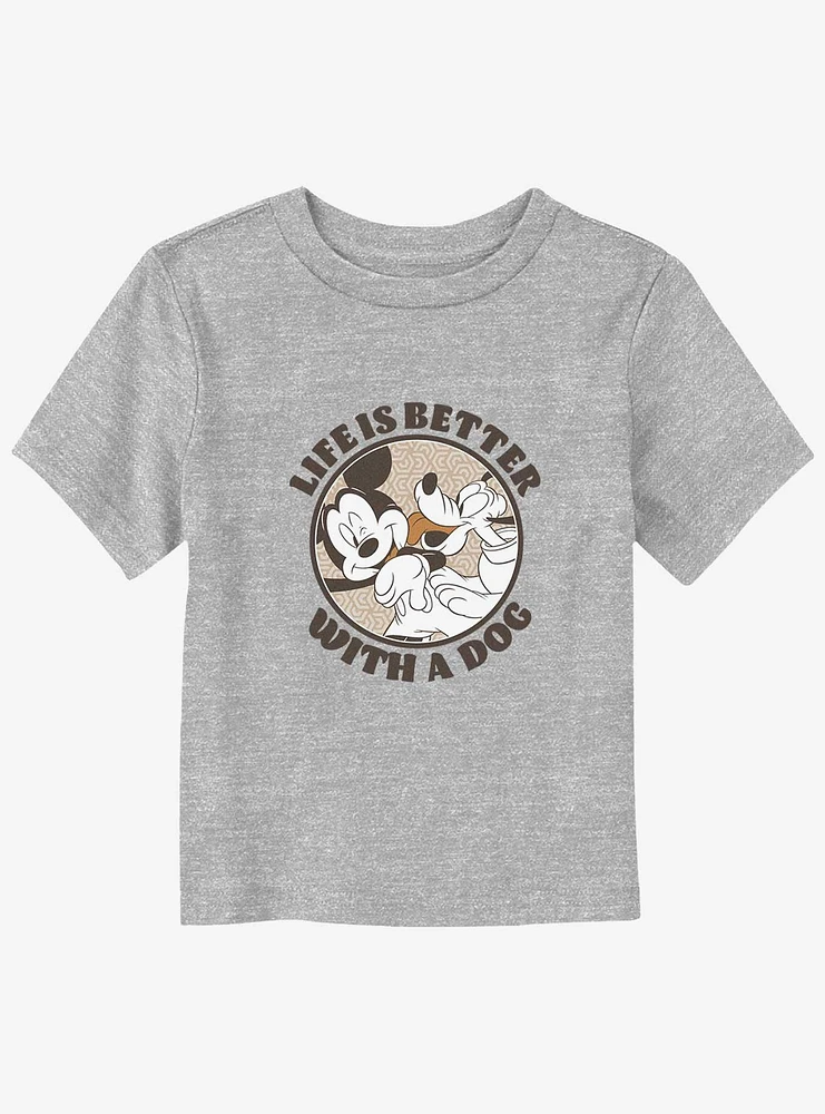 Disney Mickey Mouse Better With A Dog Toddler T-Shirt