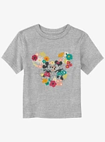 Disney Mickey and Minnie Mouse Floral Outline Toddler T-Shirt