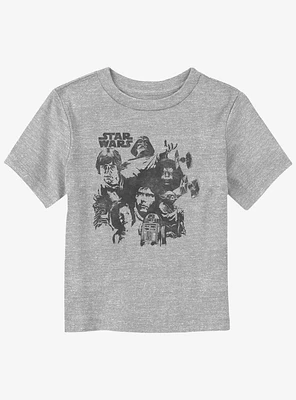 Star Wars Stamped Style Characters Toddler T-Shirt