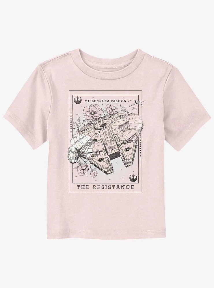 Star Wars Millennium Falcon Floral Tarot Toddler T-Shirt