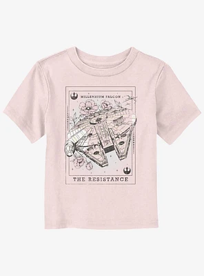 Star Wars Millennium Falcon Floral Tarot Toddler T-Shirt