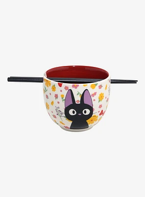 Studio Ghibli® Kiki's Delivery Service Floral Jiji Ramen Bowl with Chopsticks - BoxLunch Exclusive