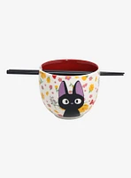 Studio Ghibli® Kiki's Delivery Service Floral Jiji Ramen Bowl with Chopsticks - BoxLunch Exclusive