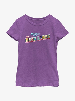 Marvel Avengers Hero Lands Logo Youth Girls T-Shirt